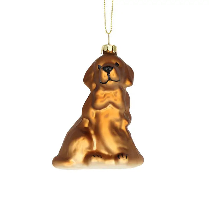 Pet Lover's Holiday Dog Glass Ornament