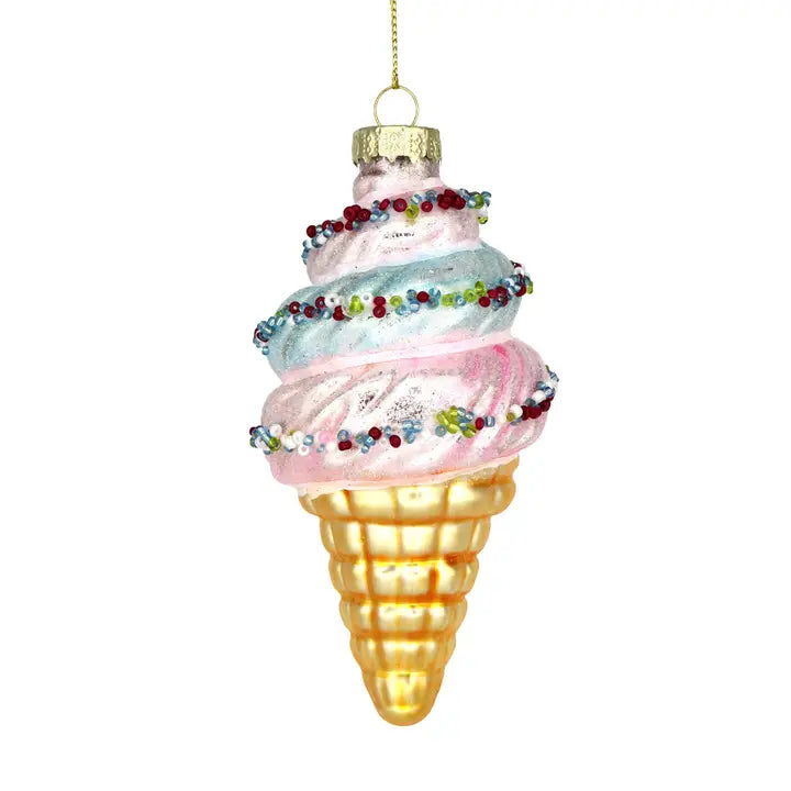 Sweet Treat Ice Cream Glass Ornament