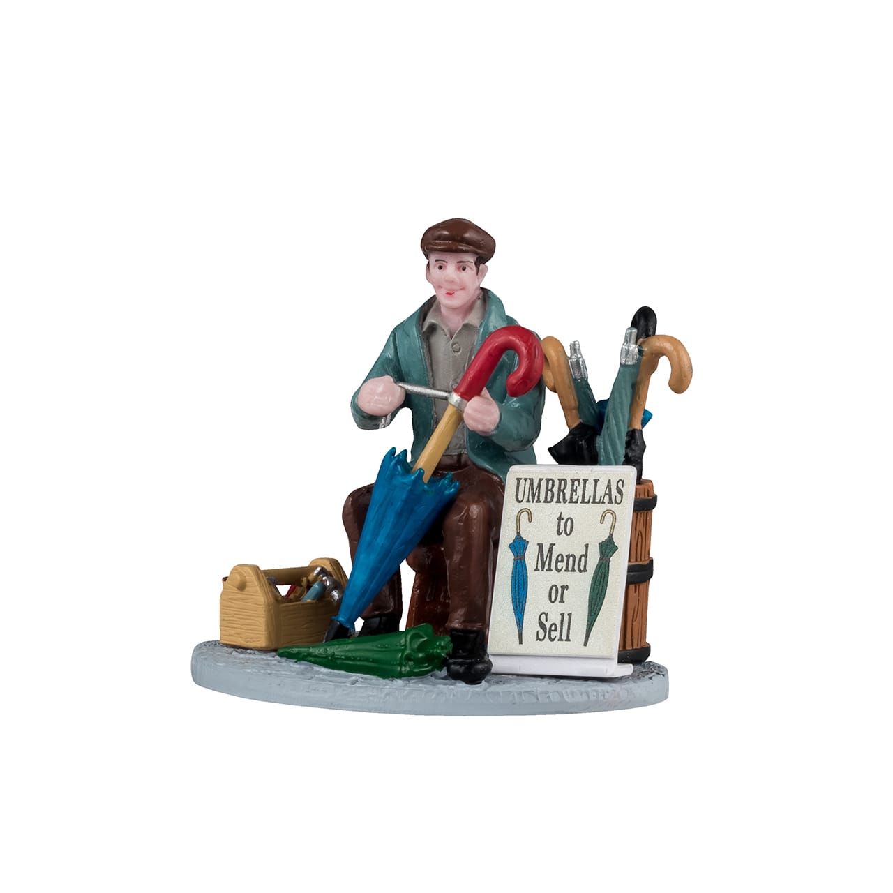 Lemax Umbrella Vendor - Caddington Village Christmas village figurine