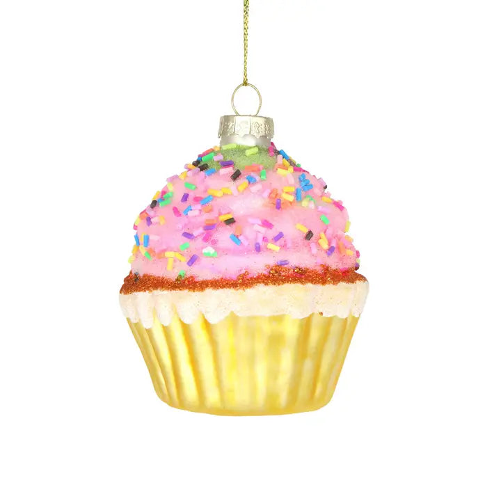 Sweet Treat Cupcake Glass Ornament