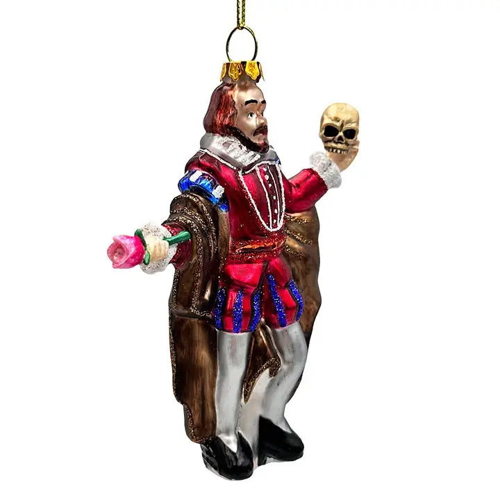 The Melancholy Prince William Shakespeare Glass Ornament