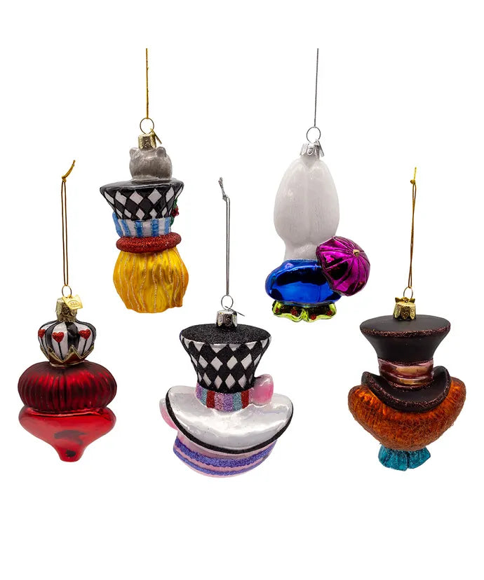 Kurt S. Adler - Alice In Wonderland Characters (Set of 5) Glass Ornaments - Noble Gems™