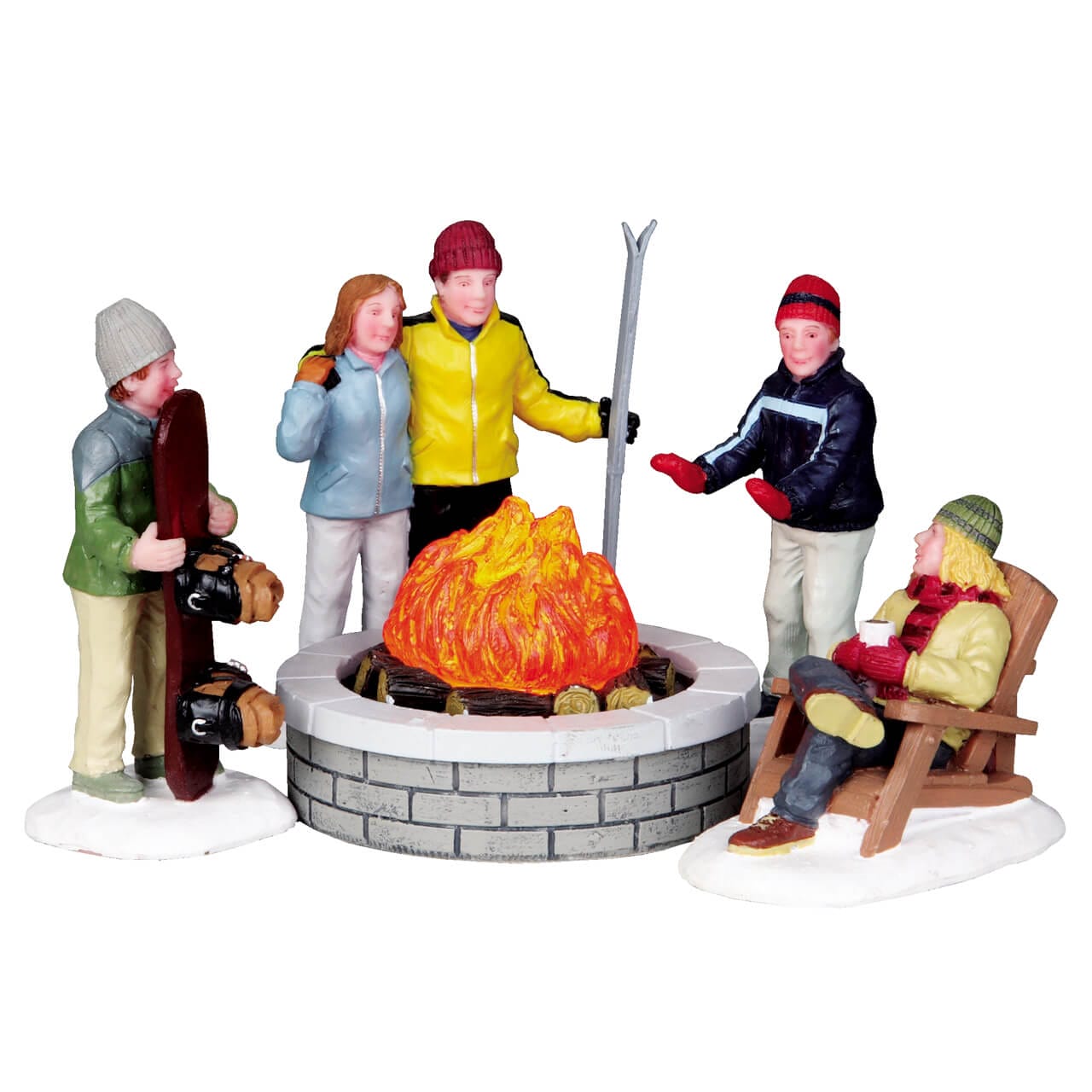 Lemax Fire Pit, Set of 5 - Vail Village Christmas village accessory