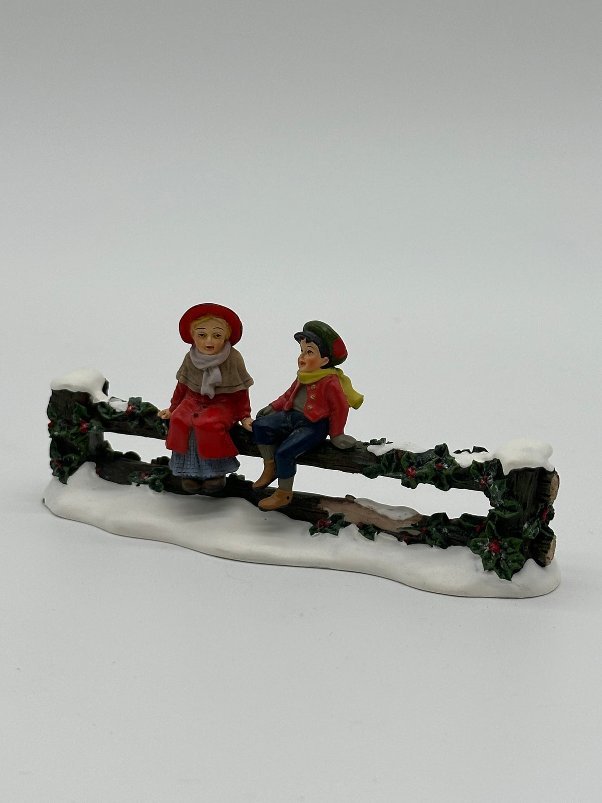 Department 56 - Holly Split Rail Fence With Children - Village Accessories