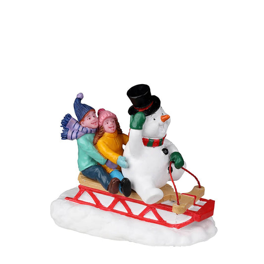 Lemax Sledding With Frosty - Vail Village Christmas village figurine