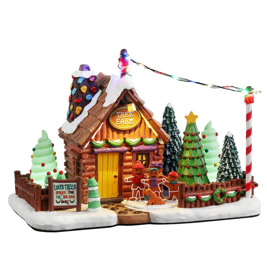 Lemax Lou's Tree Farm - Sugar n Spice Christmas village lighted building