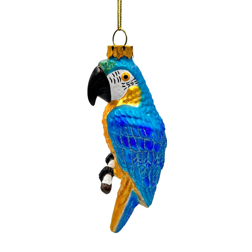 Colorful Parrot Glass Ornament