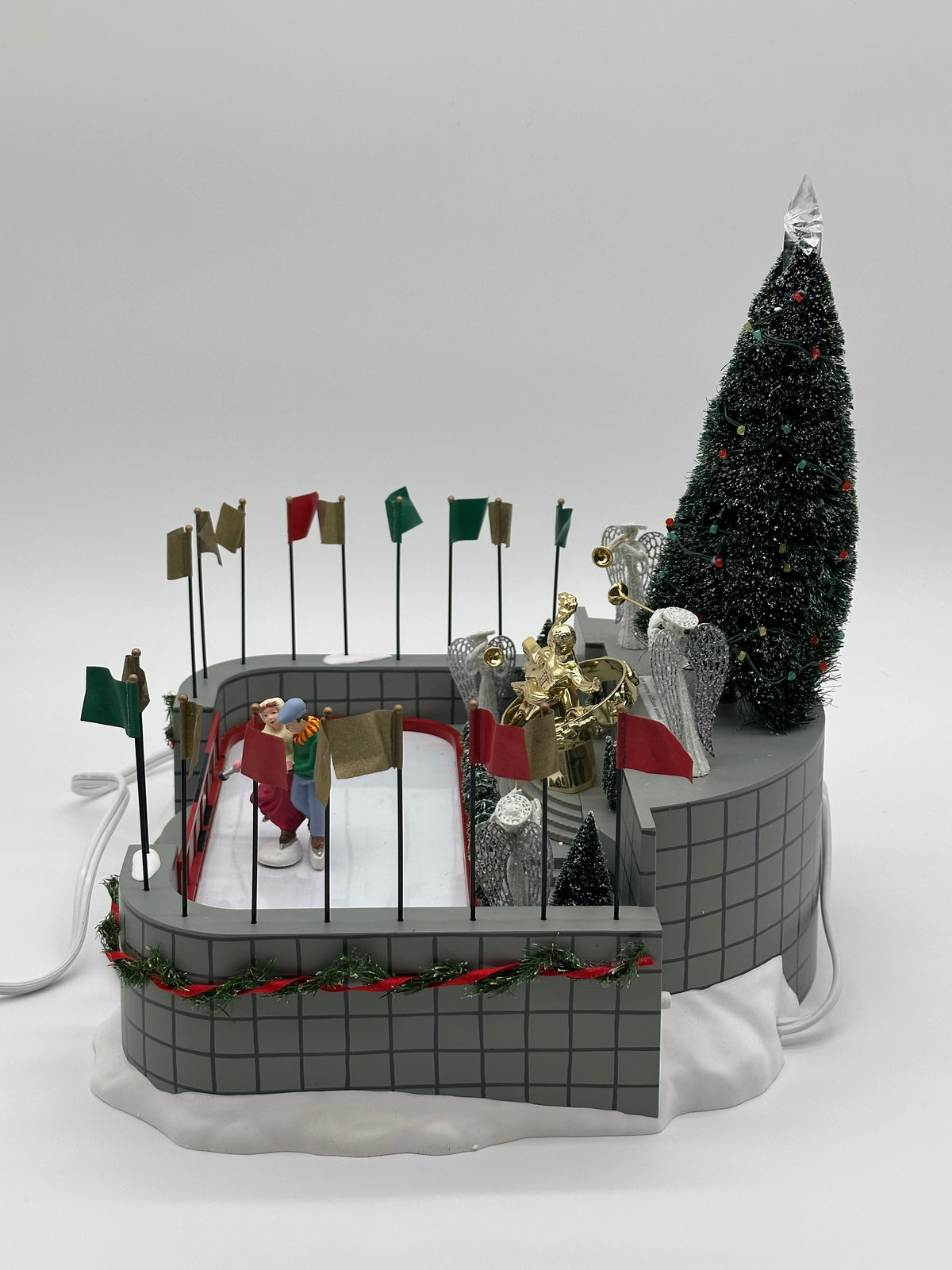 Department 56 - Rockefeller Plaza Skating Rink - Village Accessories (Only One Skater Skates)