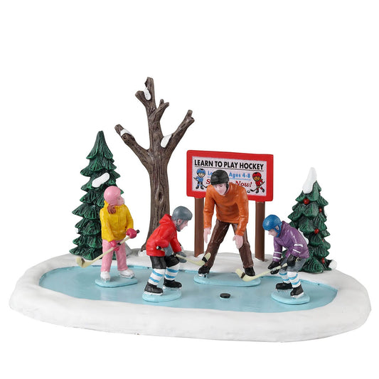 Lemax Tiny Tikes Hockey Lessons - Vail Village Christmas village table accent