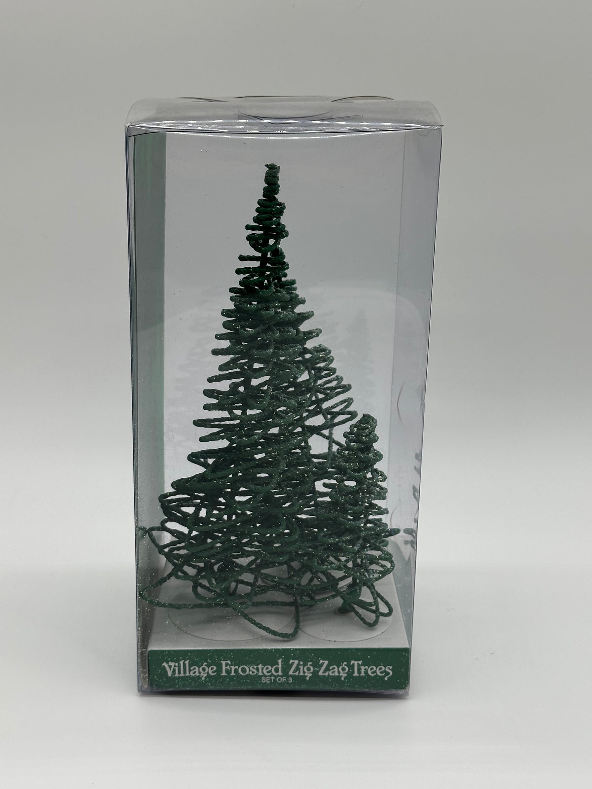 Department 56 -Village Frosted Zig-Zag Trees - Village Accessories