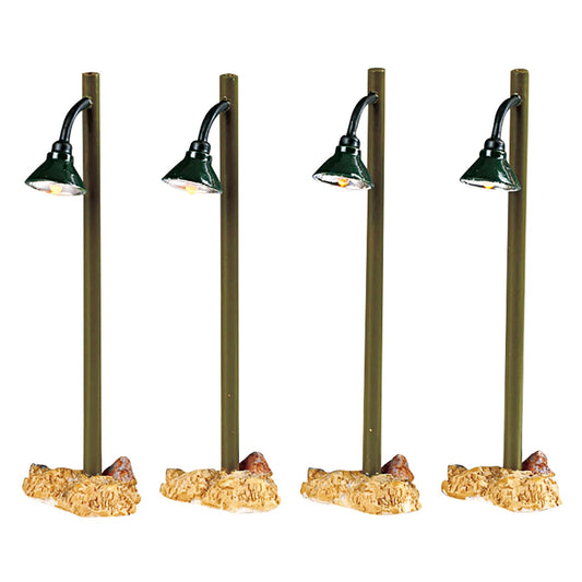 Lemax Rustic Street Lamp, Set of 4 - Christmas village accessory