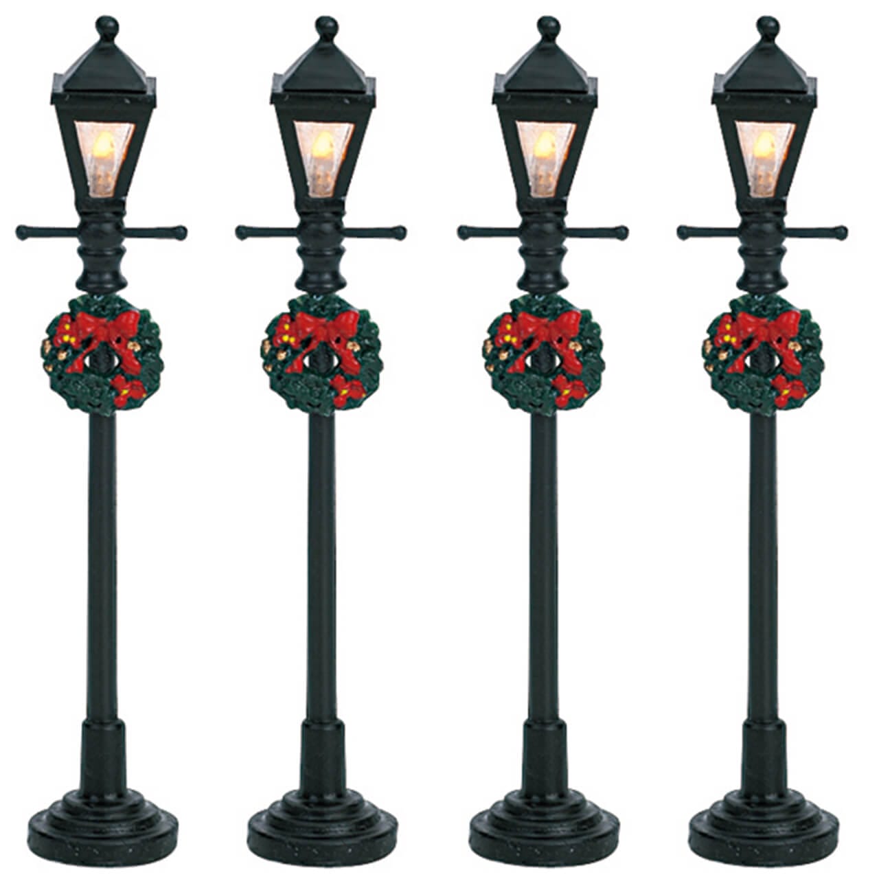 Lemax Gas Lantern Street Lamp, Set of 4 - Christmas village accessory