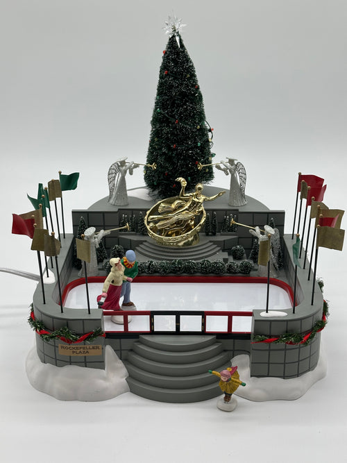Department 56 - Rockefeller Plaza Skating Rink - Village Accessories (Only One Skater Skates)
