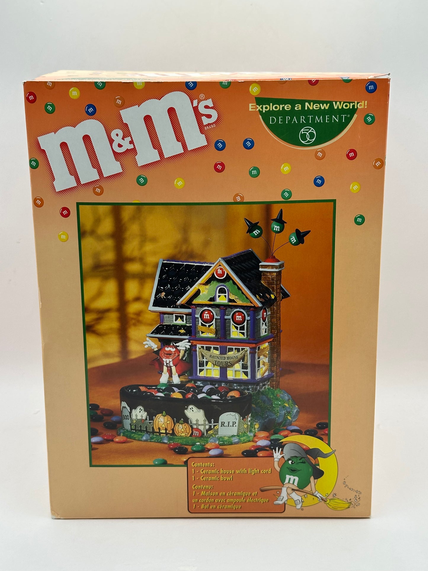 Department 56 - M&M's Haunted House Tours Lighted House & Candy Dish