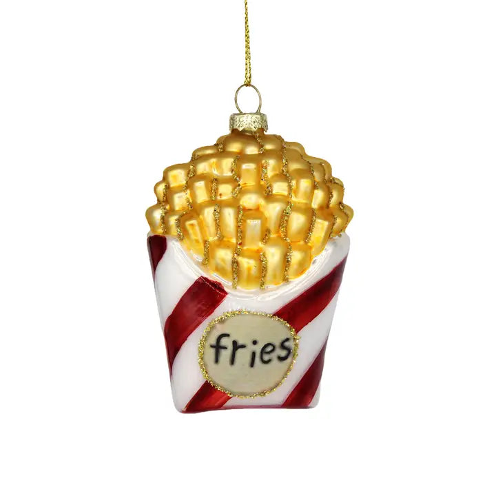 French Fries Glass Ornament