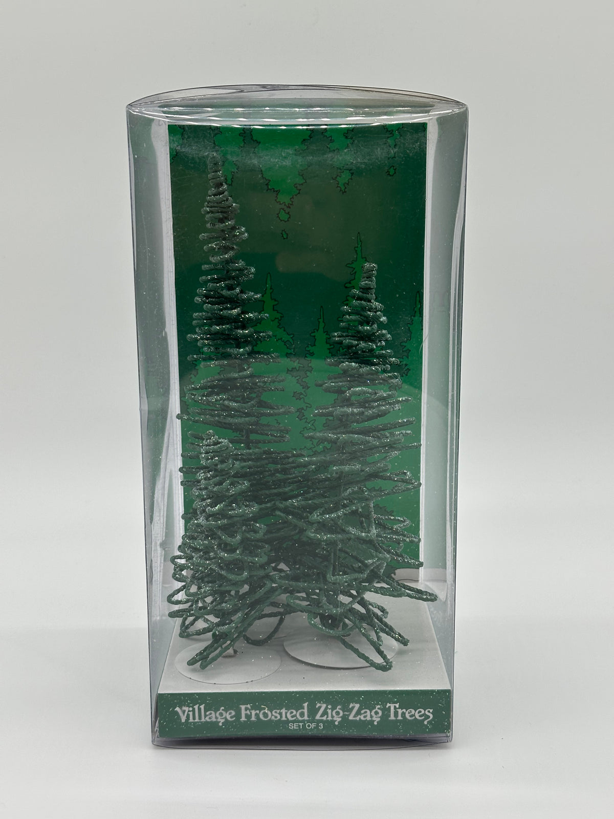 Department 56 -Village Frosted Zig-Zag Trees - Village Accessories