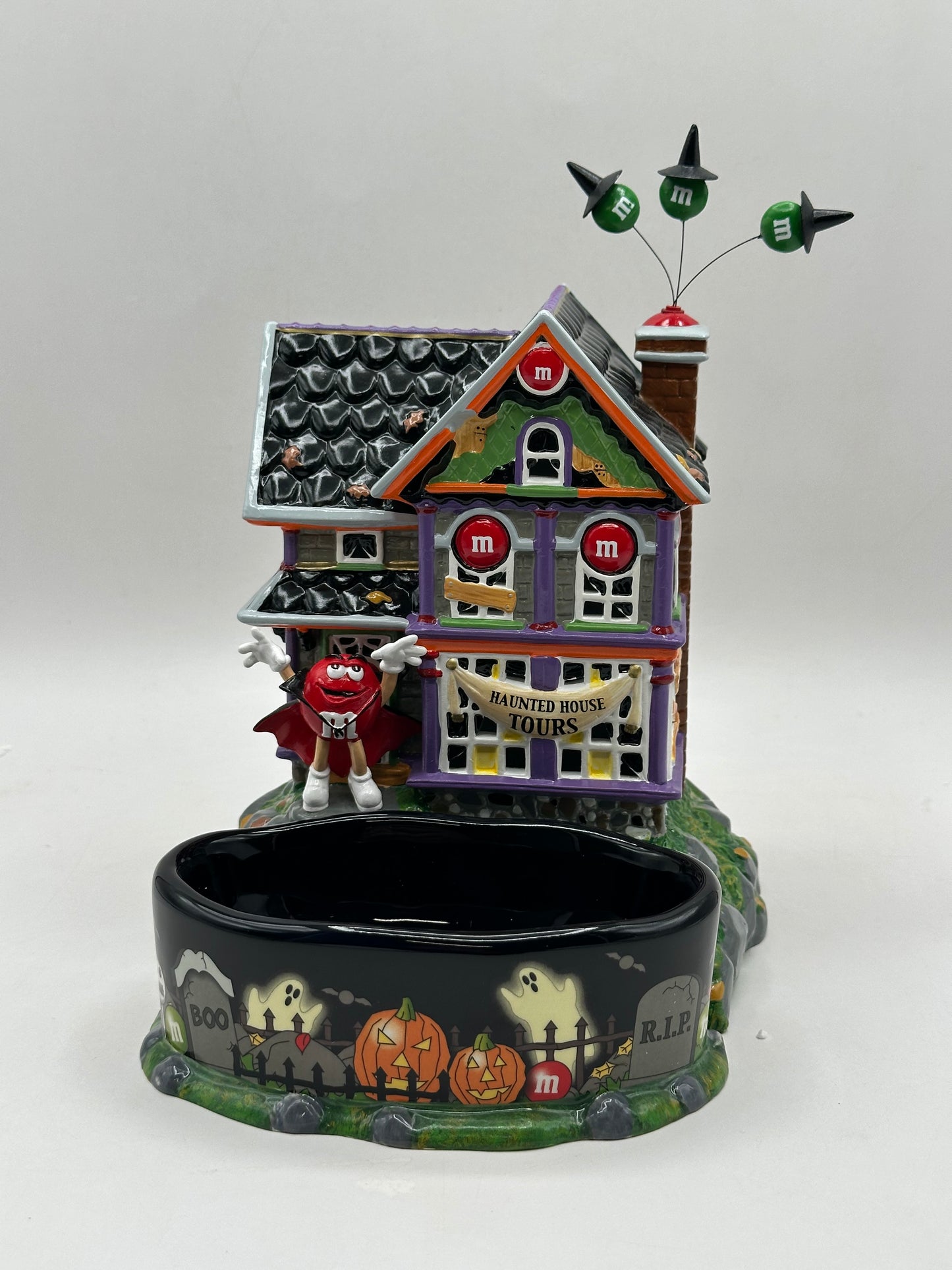 Department 56 - M&M's Haunted House Tours Lighted House & Candy Dish