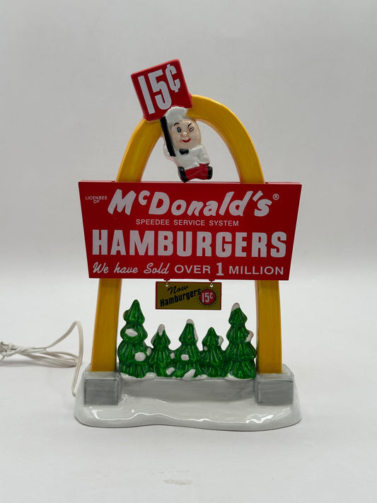Department 56 - McDonald's...Lights Up The Night Sign - Original Snow Village