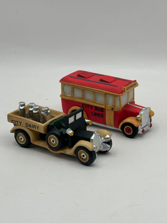Department 56 - City Bus & Milk Truck - Christmas in the City