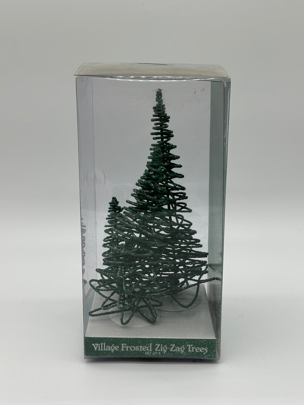 Department 56 -Village Frosted Zig-Zag Trees - Village Accessories