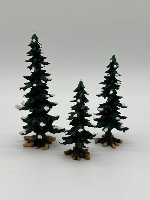 Department 56 - Winter Pine Trees With Pine Cones - Village Accessories