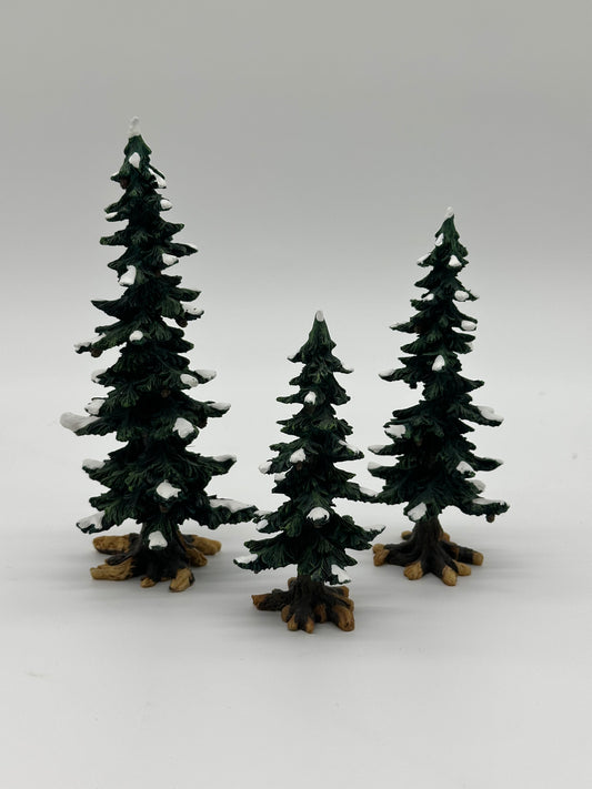 Department 56 - Winter Pine Trees With Pine Cones - Village Accessories