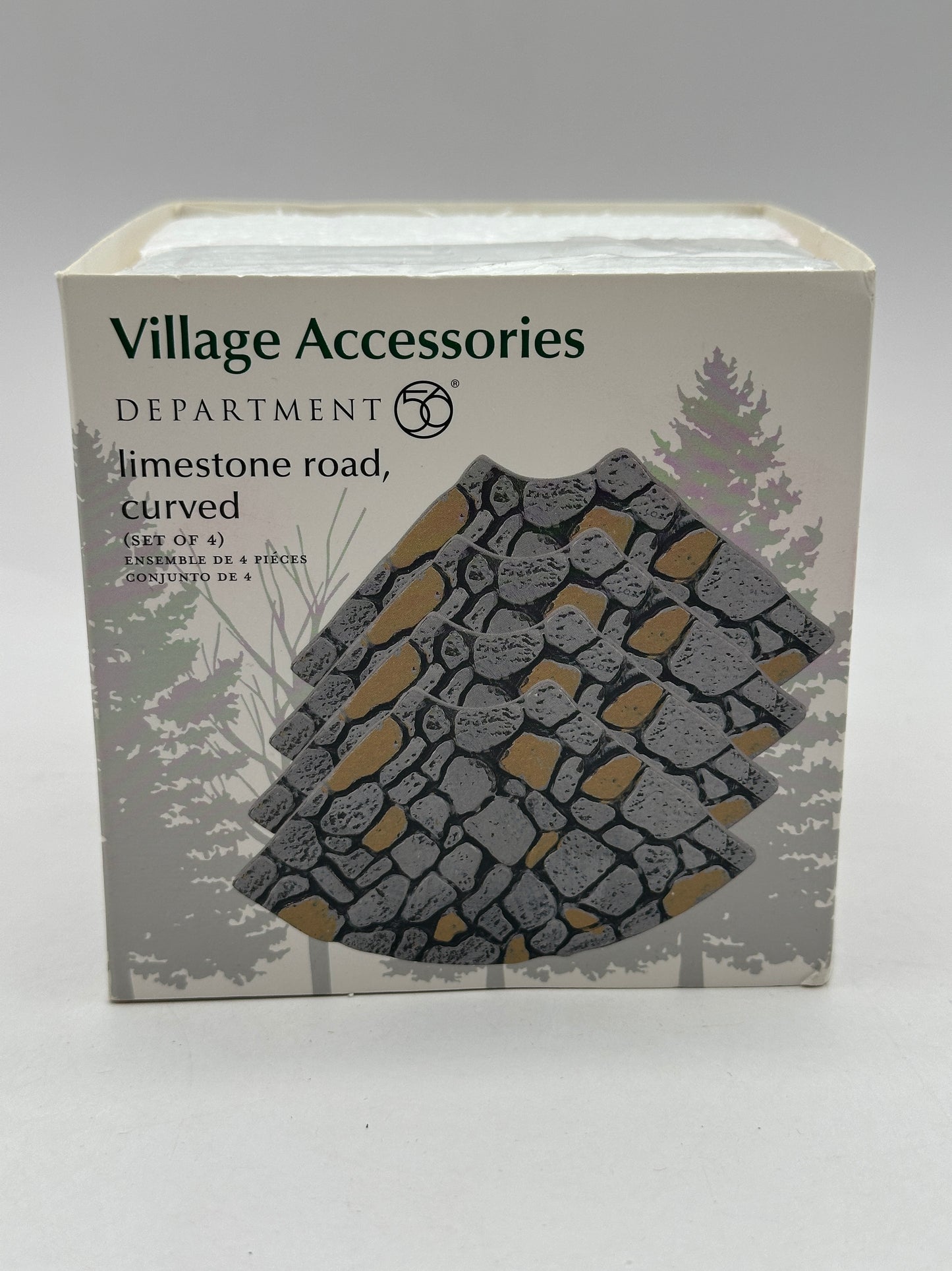 Department 56 - Limestone Road, Curved (Set of 4) - Village Accessories