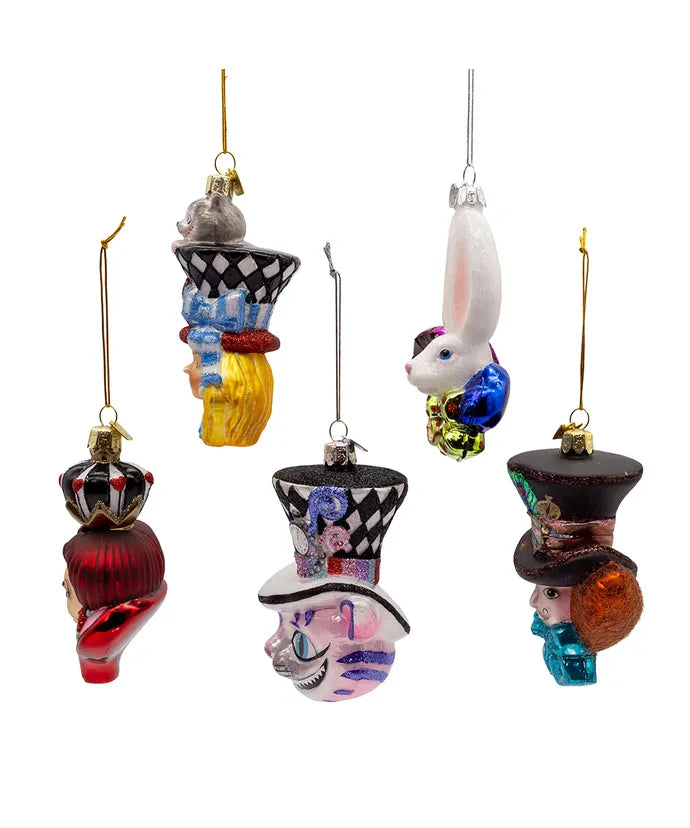 Kurt S. Adler - Alice In Wonderland Characters (Set of 5) Glass Ornaments - Noble Gems™